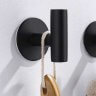 Настенные крючки для ванной и кухни для полотенец Т-образные круг черные 2 шт фото 3
