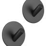 Настенные крючки для ванной и кухни для полотенец У-образные круг черные 2 шт фото 1