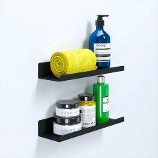 Настенные навесные полки для ванной комнаты 30x9x5 Черные - 2 шт