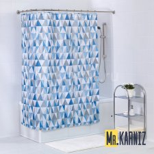 Штора для ванной Tringular Scrawl blue