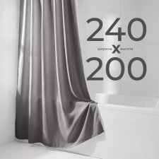 Штора для ванной ESSEN 240х200 см серая