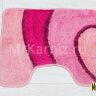 Комплект ковриков для ванной и туалета Линия розовый фото 4