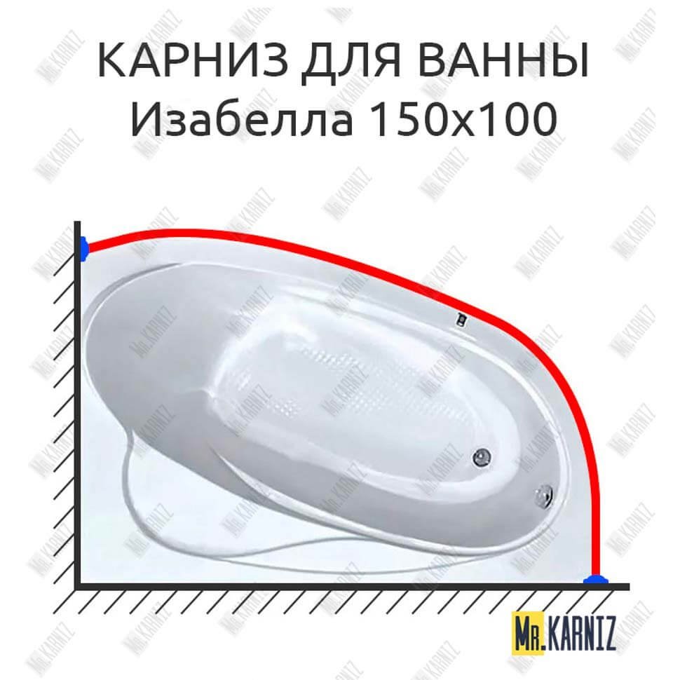 Карниз для ванны Bach Изабелла 150х100 Усиленный 20 мм MrKARNIZ