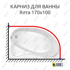Карниз для ванны Mirsant Ялта угловой 170х100 Усиленный 20 мм MrKARNIZ