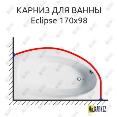 Карниз для ванны Balteco Eclipse 170х98 Усиленный 20 мм MrKARNIZ