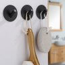 Настенные крючки для ванной и кухни для полотенец У-образные круг черные 1 шт фото 3