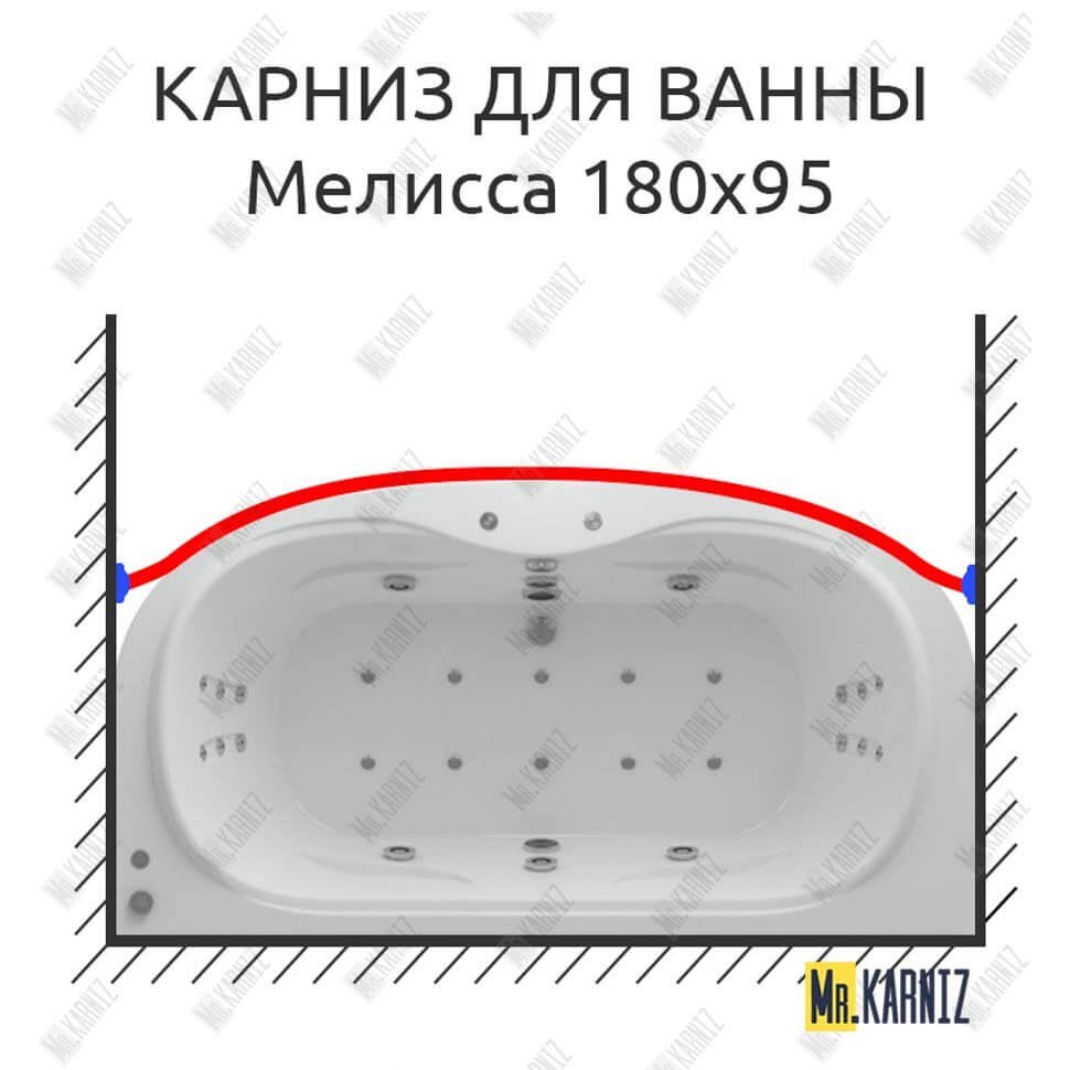 Карниз для ванны Aquatek Мелисса Передний борт 180х95 Усиленный 20 мм MrKARNIZ Карниз для ванны Aquatek Мелисса Передний борт 180х95 Усиленный 20 мм MrKARNIZ